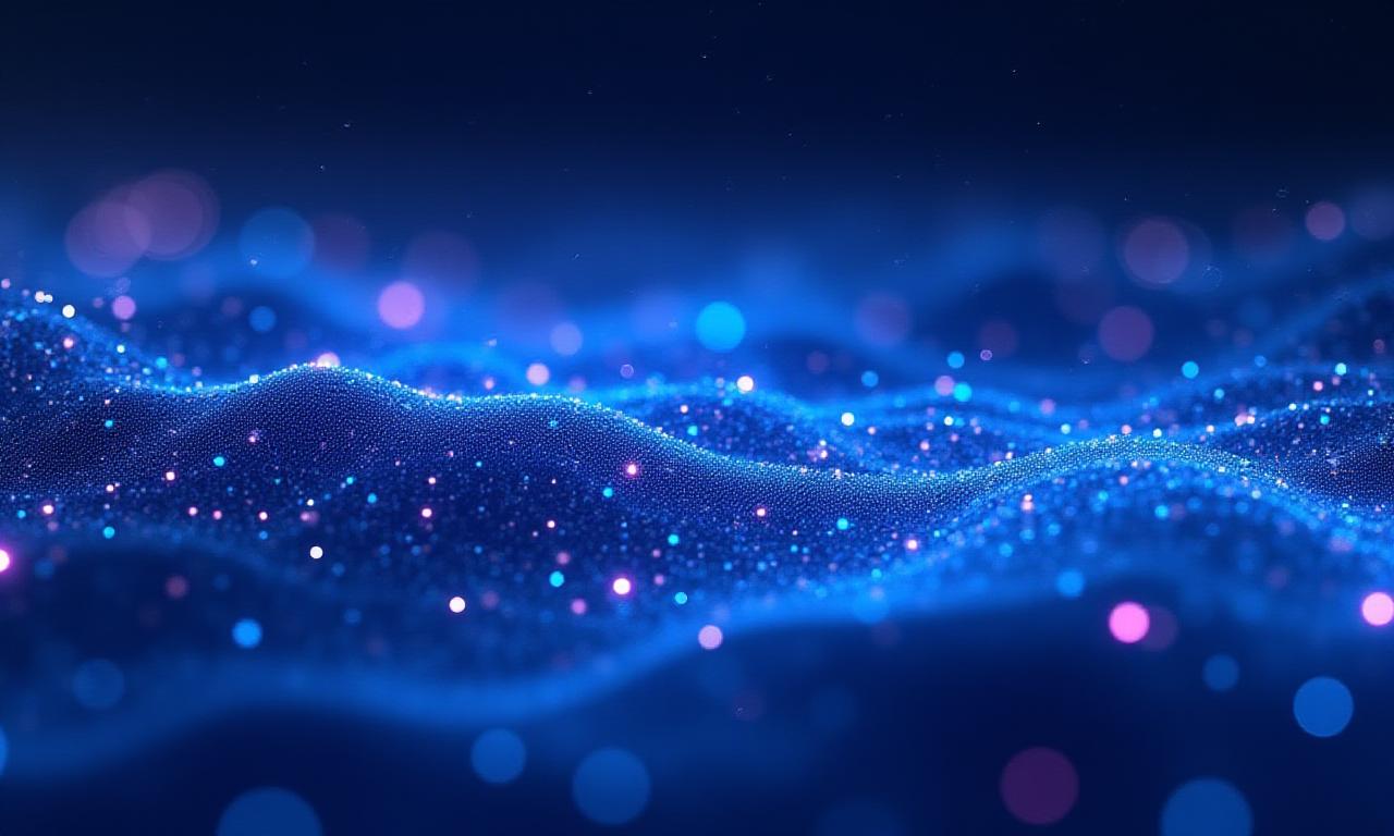 Abstract representation of marine data streams flowing through ocean currents