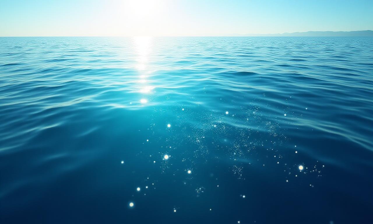 Ocean surface with deep blue water and data overlay points