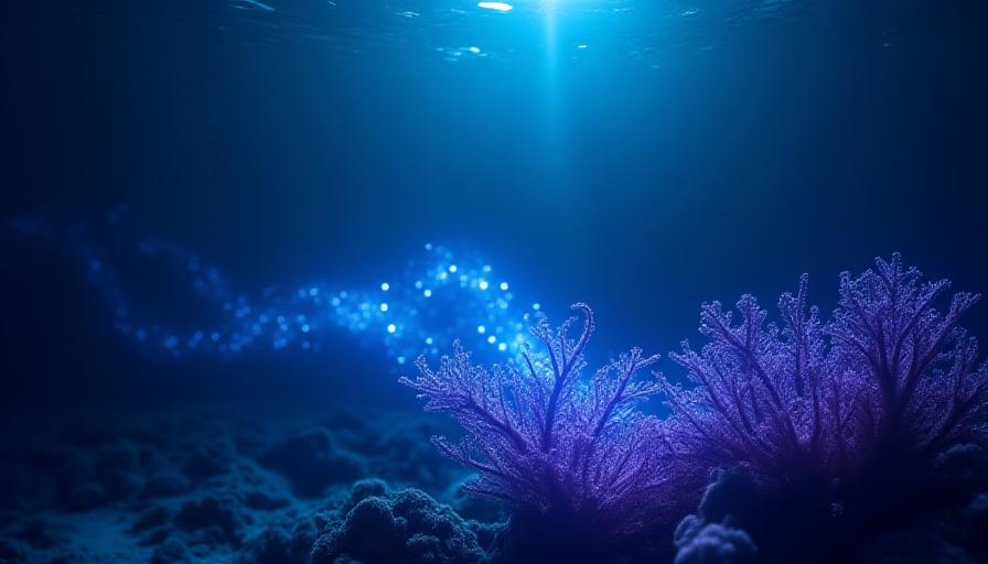 Abstract representation of data protection in deep ocean currents